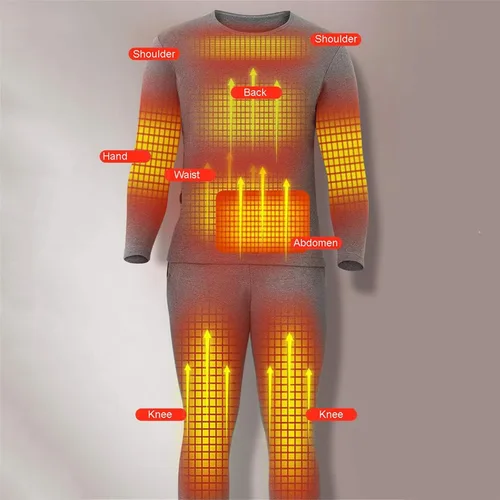 Vista 3 de MLKJXD Men's Thermal Underwear Suit USB Electric Heating Long-sleeved Eight-zone App to Intelligently Adjust The Temperature