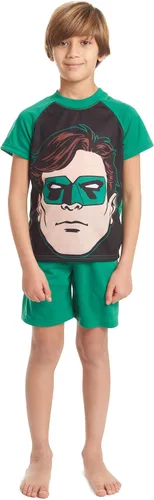 Vista 6 de DC Comics Justice League Batman Green Lantern Superman Raglan Pijama Conjunto corto