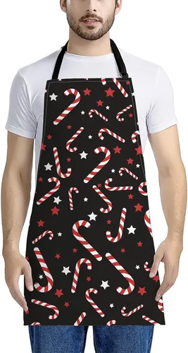 Vista 2 de Dreaweet Delantal de cocina unisex con cuello ajustable de Navidad