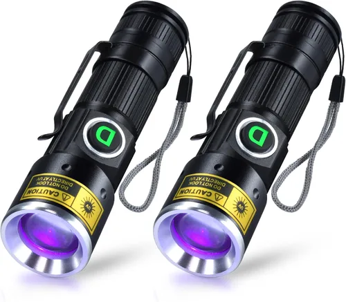 Vista 12 de DARKDAWN Lámpara ultravioleta de madera de Blacklight de las linternas D15-UV 395nm 1-Pack