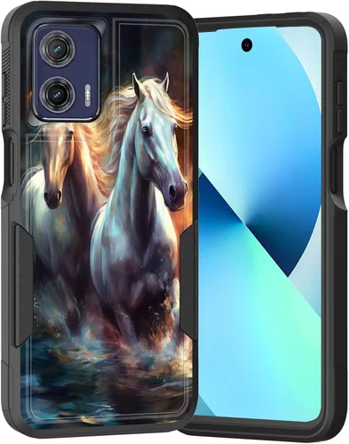 Vista 136 de para Moto G Play 4G 2024, funda de dos capas híbrida resistente y a prueba de golpes, PC duro + silicona suave protectora para Motorola Moto G Play
