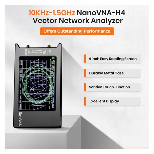 Vista 5 de Spectrum Analyzer, Updated10k-1.5GHz VNA-H4 4inch Vector Network Analyzer HF VHF UHF Antenna V4.3 with SD Card Slot