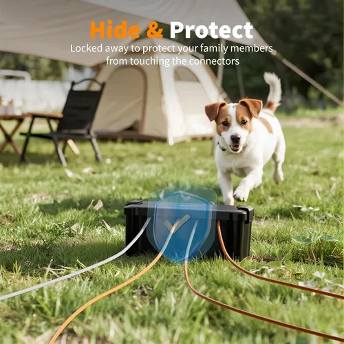 Vista 6 de Diivoo Cubierta de Cable de Extensión Mediana Resistente a la Intemperie, Protector de Enchufe Exterior Impermeable, Caja de Cable de Extensión