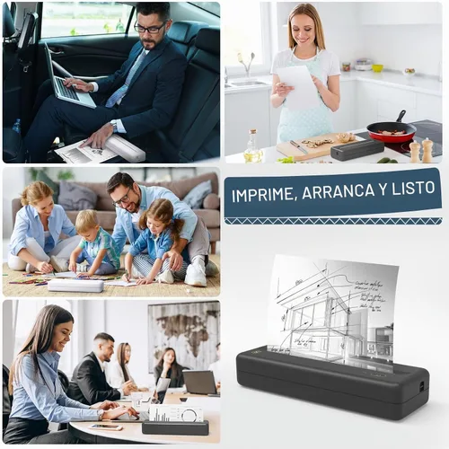 Vista 5 de HPRT Impresora portátil inalámbrica - Impresora térmica Bluetooth para Negro