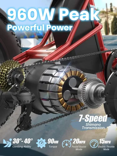 Vista 3 de PUCKIPUPPY Triciclo eléctrico de doble batería con rango alto de 110 millas, triciclo de clase de recogida de motor pico de 960 W, capacidad