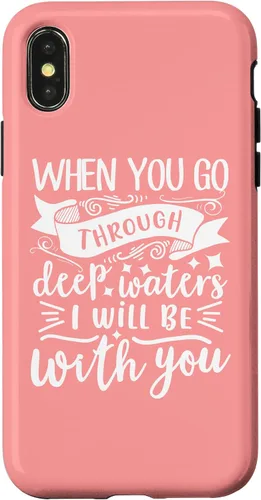 Vista 5 de iPhone 16 Bible Verse Isaiah 43:2 Christian Quote Motivational Gifts Case