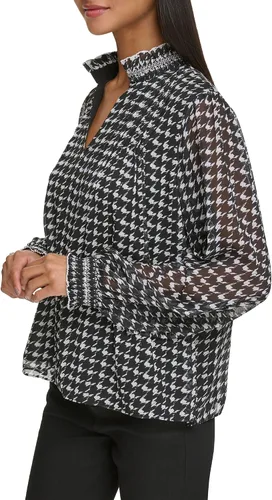 Vista 3 de Karl Lagerfeld Paris Blusa de pata de gallo para mujer
