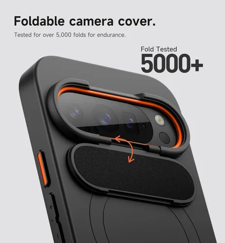 Vista 4 de SURITCH Funda para teléfono Google Pixel 9 Pro XL, compatible con MagSafe, funda protectora con cubierta de cámara y soporte de metal ajustable