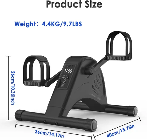Vista 2 de Under Desk Bike Pedal Exerciser for Seniors, 12-Level Electric Mini Exercise Bike with LCD, Quiet Motorized Arm & Leg Pedaler for Seniors