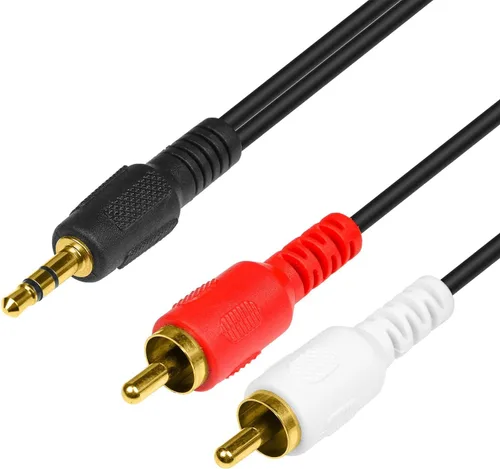 Vista 7 de Cable de audio estéreo macho a doble RCA macho (derecho e izquierdo), 6 pies - Paquete de 3