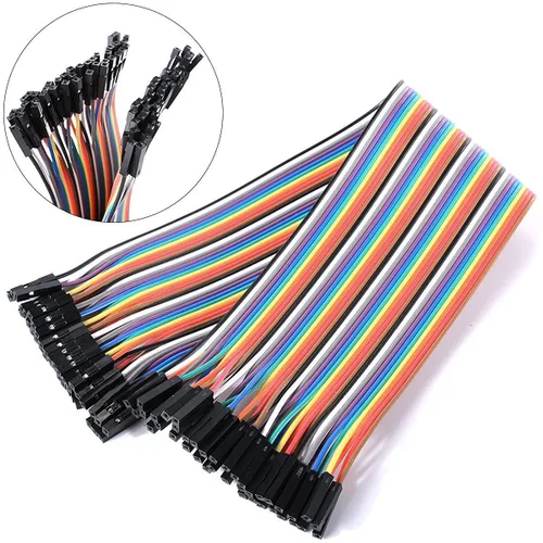 Vista 5 de HiLetgo 120 unidades/3 x 40 piezas de cables de puente de tabla de pan prototipo de placa de conectar cables con conectores macho hembra, 0.100 in a