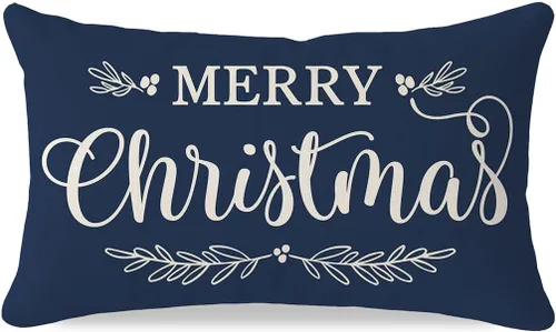 Vista 9 de Fundas de almohada PANDICORN ANDICORN Merry Christmas de 12 x 20 pulgadas, color rojo Rojo navideño