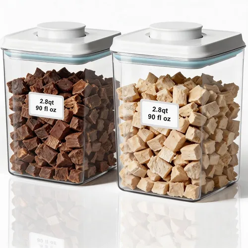 Vista 7 de Contenedor de alimentos para perros y gatos, contenedor de almacenamiento de alimentos con tapa pop de 2.8 cuartos para croquetas y golosinas 89.6