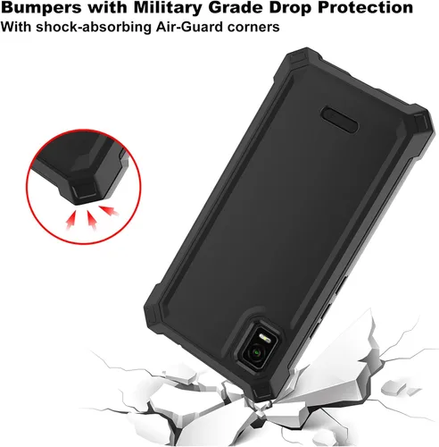 Vista 4 de Ailiber Funda para AT&T Calypso 3 (U328AA), ATT Calypso 3 con protector de pantalla de vidrio templado, protección de estructura de doble capa, a