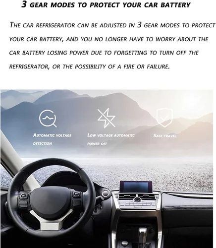 Vista 5 de Refrigerador portátil para automóvil, enfriador de automóvil -4.0 °F a 68.0 °F Compresor eléctrico basado en compresor 12V/24V para vehículos