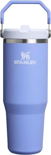Vista 60 de STANLEY IceFlow 2.0 - Vaso con pajilla abatible con asa, 30 onzas, tapa giratoria y popote abatible, botella de agua a prueba de fugas, acero Tiza