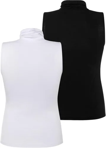 Vista 2 de Verdusa Camiseta sin mangas de cuello alto ajustado para mujer