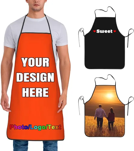 Vista 16 de Delantal de chef personalizado para hombres y mujeres, para cocinar, con nombre, logotipo, foto, regalos de cocina para familiares y amigos
