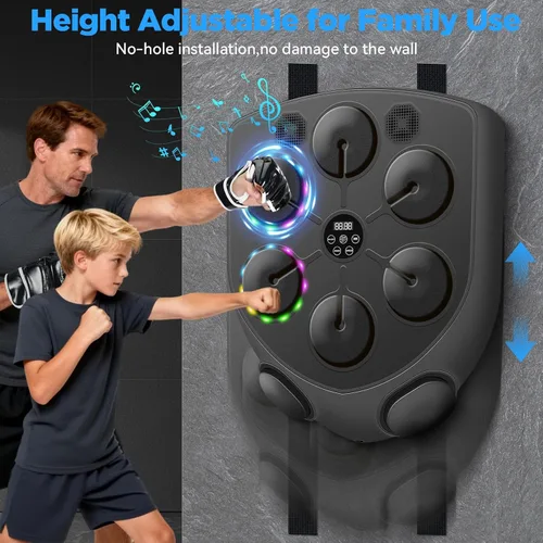 Vista 5 de Music Boxing Machine,Smart Boxing Machine for Adults with Boxing Gloves,9 Modes & 9 Speeds Wall Mounted Music Punching Machine for Home Gym Office