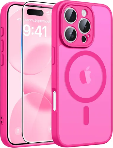 Vista 273 de FNTCASE - Funda para iPhone 16 Pro: magnética, mate, translúcida, de grado militar, protectora contra caídas, resistente, fina, duradera y a prueba