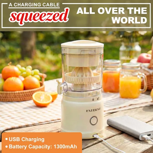 Vista 13 de Exprimidor eléctrico de cítricos, exprimidor naranja recargable del Juicer con USB-C