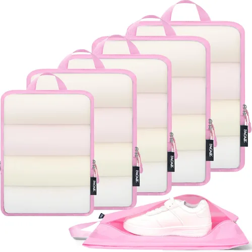 Vista 55 de BAGAIL 4 Set/6 Set Ultraligero Compresión Embalaje Cubos Organizador de Embalaje para Accesorios de Viaje Equipaje Maleta Mochila