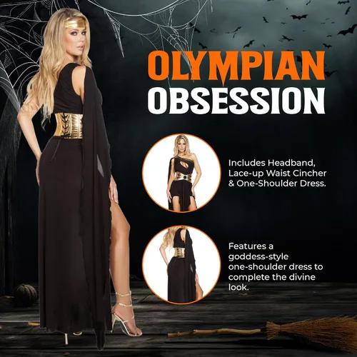 Vista 3 de Roma Costume Gorgeous Goddess de 3 piezas para mujer
