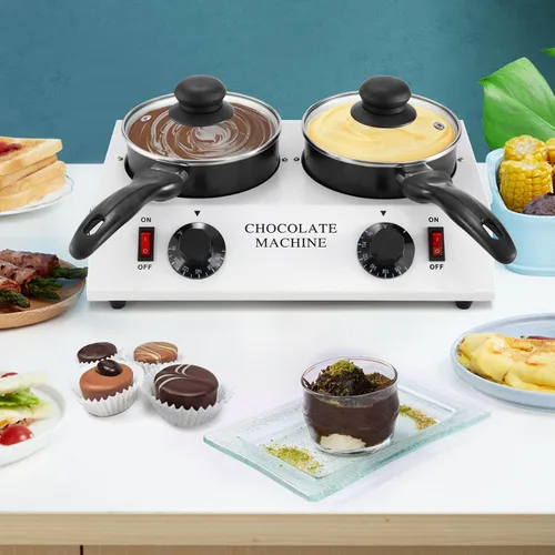 Vista 8 de WICHEMI Olla para derretir chocolate, calentador de chocolate, derretidor de chocolate, máquina de templado de chocolate, olla para el hogar, fusión