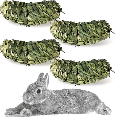 Vista 8 de Hamiledyi Pelota masticable de conejo, bola de hierba de Timothy, tejida natural, juguetes para masticar, bolas de juego de actividades