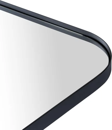 Vista 7 de Espejo irregular asimétrico negro de 22 x 30 pulgadas, con marco de metal negro mate, espejo de acento para tocador de baño, entrada o sala de estar