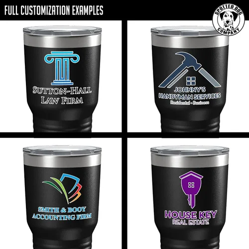 Vista 4 de Vaso personalizado de 30 onzas (17 colores) impreso aislado de acero inoxidable recubierto en polvo con tapa, artículos promocionales personalizados