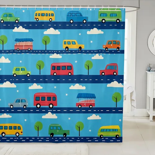 Vista 8 de Butterfly Shower Curtain Bohemian Bathroom Shower Curtain Set for Kids Adult Sun Moon Bath Curtain Yellow Butterfly Waterproof Curtains Room Decor