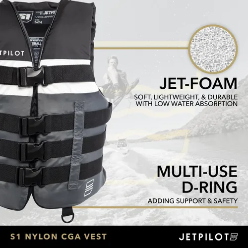 Vista 4 de Jet Pilot S1 - Chaleco de nailon CGA Wakeboard para hombre