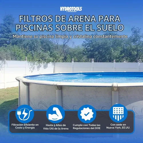 Vista 2 de Swimline Filtro y bomba de arena para piscina sobre el suelo 22" 1 HP