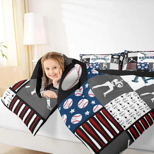 Vista 142 de Juego de ropa de cama de baloncesto para niños y adolescentes, juego de edredón deportivo para niños, tamaño matrimonial, suave, ligero, decoración