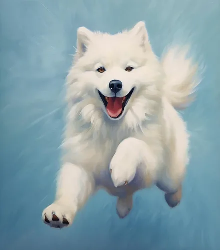 Vista 8 de ZMHZMY Pintura por números DIY blanco samoyedo perro arte pintura al óleo regalo único decoración del hogar accesorios 15.7x19.7 in sin marco