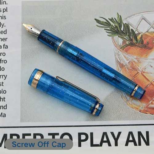 Vista 71 de 82 Pluma estilográfica - Barril de material acrílico, plumín extrafino de iridio con convertidor de tinta, pluma de escritura suave, diseño clásico