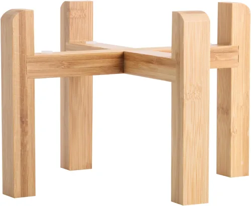 Vista 11 de Cuenco elevado de cerámica negro para perros con soporte de madera para razas pequeñas y medianas, plato de agua pesado, 6 pulgadas antideslizante