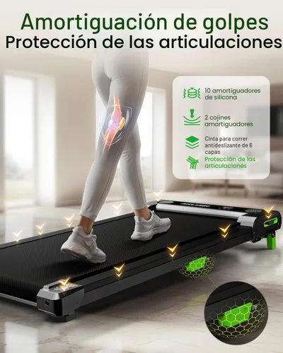 Vista 3 de AKLUER Caminadora para caminar - Cinta de correr para debajo del escritorio Negro claro