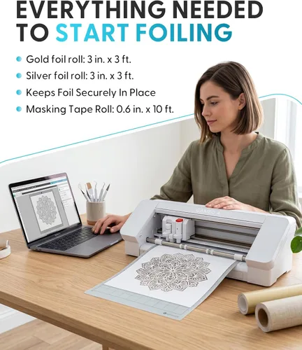 Vista 5 de Silhouette - Juego de bolígrafos térmicos, puntas superfinas, finas y anchas, juego de 3 piezas para transferencia de lámina, temperatura máxima