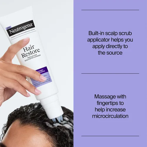 Vista 3 de Neutrogena Hair Restore Triple Action Scalp Detox Cleanser, 8 fl oz