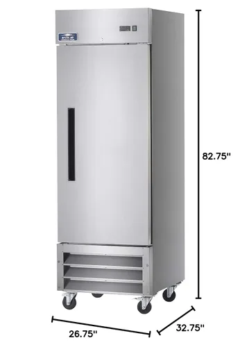 Vista 2 de Arctic Air AR23 26.75" One Section Reach-in Commercial Refrigerator, 23 cu. ft, Single Solid Door, Stainless-Steel
