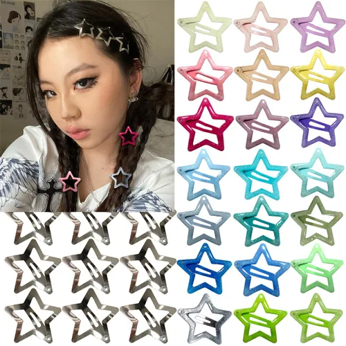 Vista 14 de 30 piezas de pinzas para el cabello con forma de estrella, 20 piezas de pinzas de 1.22" y 10 piezas de pinzas de 1.65", accesorios para el cabello