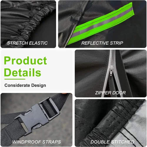 Vista 3 de KouKou Funda impermeable para automóvil para todo tipo de clima, 7 capas para automóviles con cremallera, ajuste universal para sedán, Honda Civic