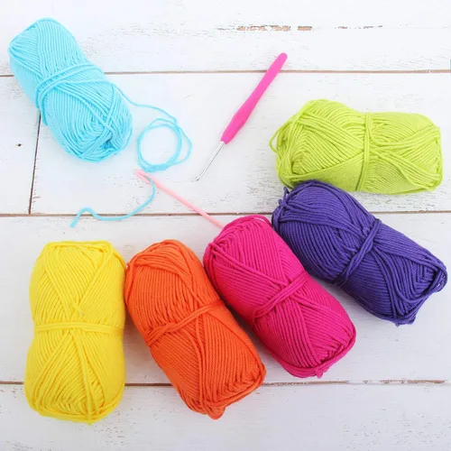 Vista 18 de Threadart Crochet - Juego de hilo de algodón 100 % puro, colores de ambiente de playa, paquete de 4 madejas cada una de 1.76 onzas, hilo de estambre
