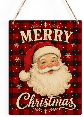 Vista 24 de Decoraciones de invierno para el hogar, decoración navideña roja para pared, decoraciones de invierno, decoración de pared de madera con árbol