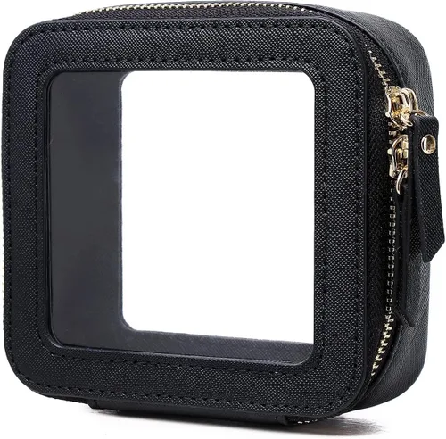Vista 52 de Pinkmik Pequeña bolsa de maquillaje, mini estuche transparente para maquillaje y neceser con cremallera, organizador de bolsos para mujer