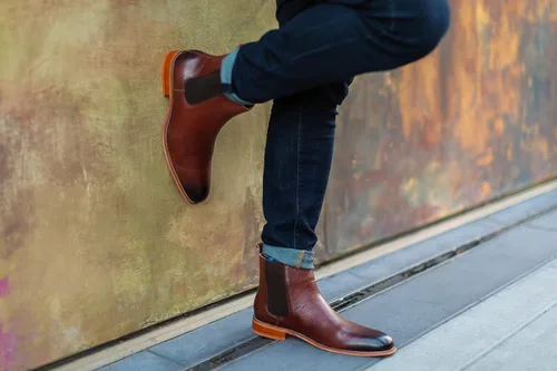Vista 10 de Fashion Tailored Mens Chelsea Boots - Casual Dress Boot with Leather Sole- Rugged Style and Functionality - Rounded Toe