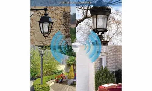 Vista 4 de Adaptador de enchufe de luz con sensor de movimiento de radar inteligente, complemento atornillado E26/E27, del atardecer al amanecer, radar