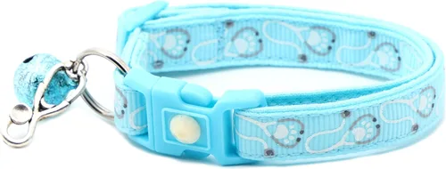 Vista 4 de Pugs2Persians - Collar de gato de doctor, estetoscopio, seguridad, separable, dije y campana, pequeño (9.9 lbs y menos), azul)